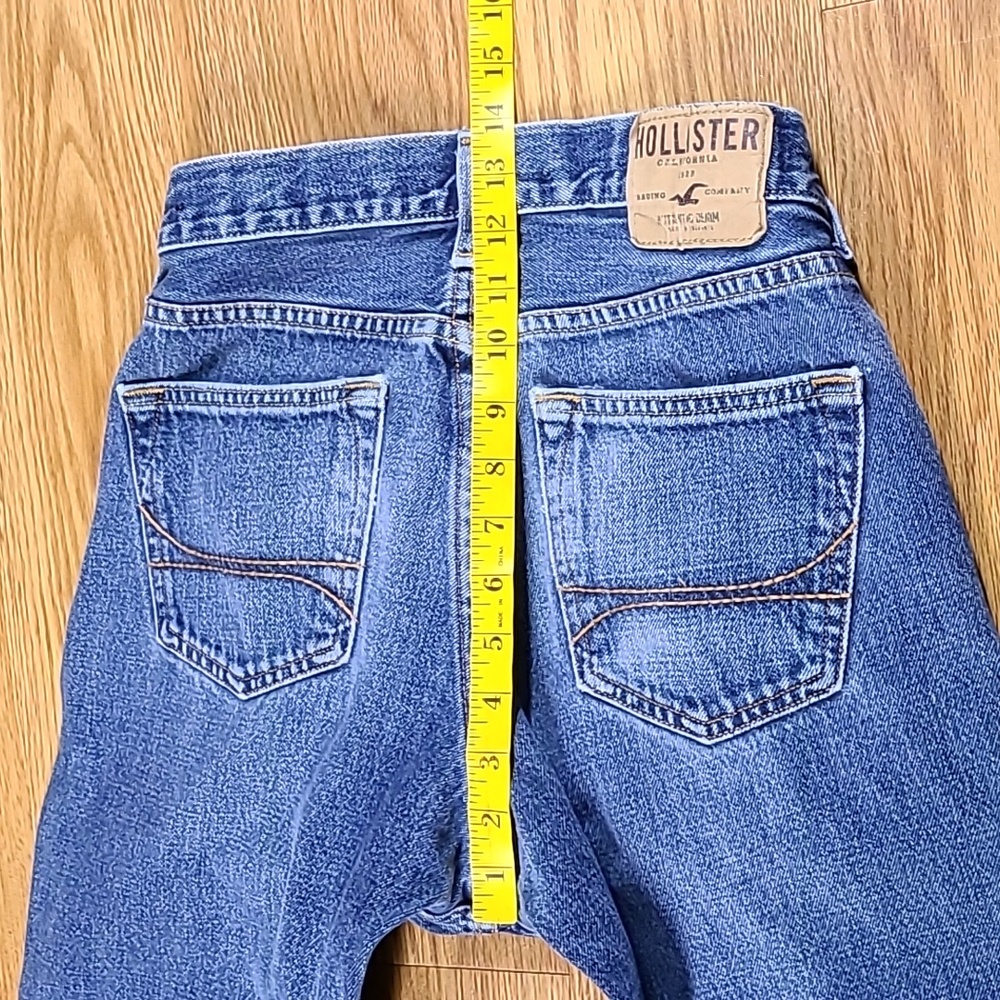 HOLLISTER VINTAGE CLASSIC STRAIGHT MEN'S DISTRESSED DENIM BLUE 30x28 FADE JEAN. - Picture 3 of 8